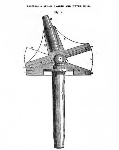 Ericsson's Steam and Water Wheel Engine - Fig. 4