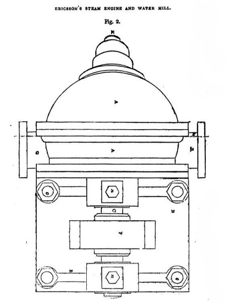 Ericsson's Steam and Water Wheel Engine - Fig. 2